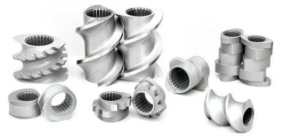 Коротационный экструдер с двойным винтом Части машины вал винтовый сегмент ствол и боковой питатель для литийных батарей